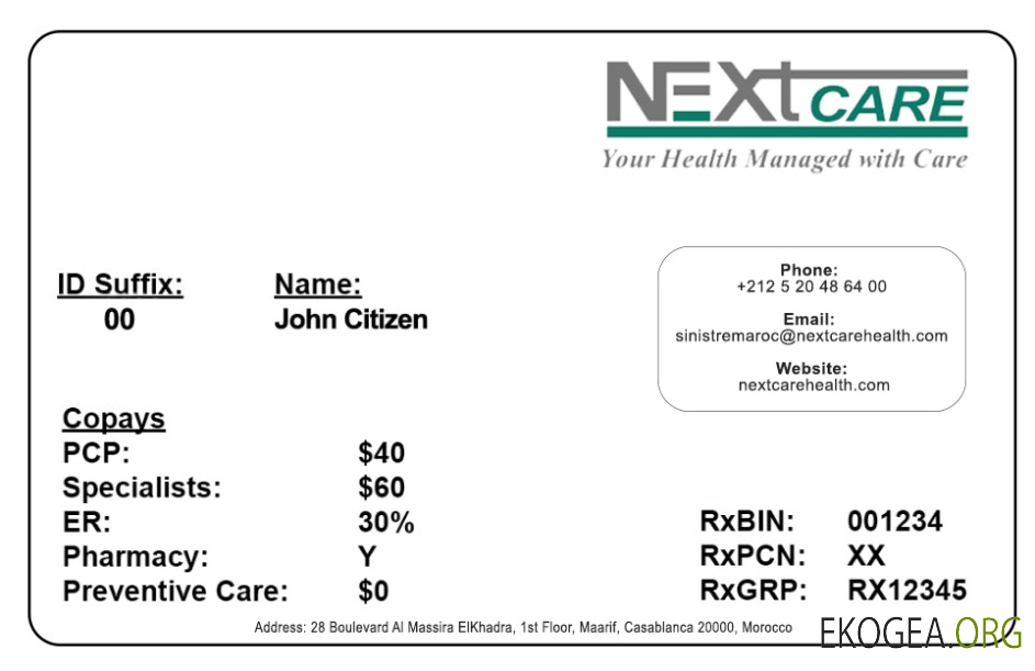 Carte d'assurance maladie au Maroc